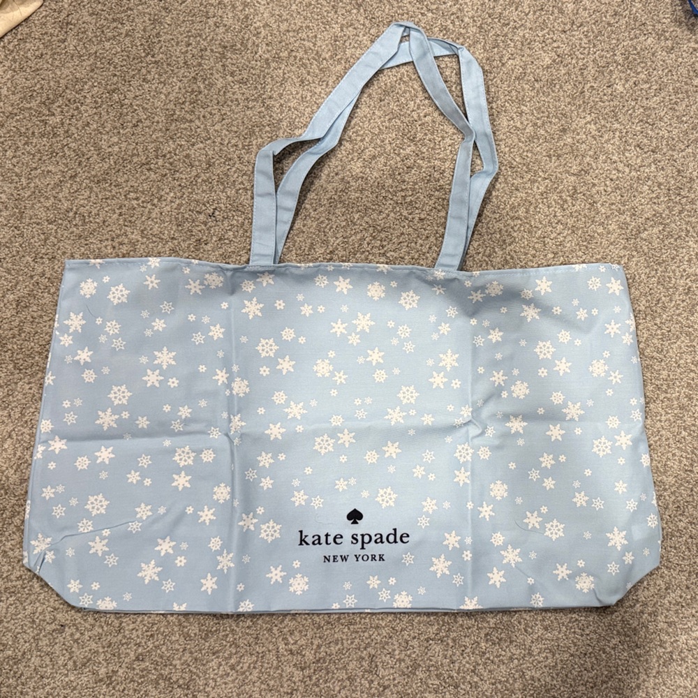 NWT Kate Spade Light Blue Snowflake Tote